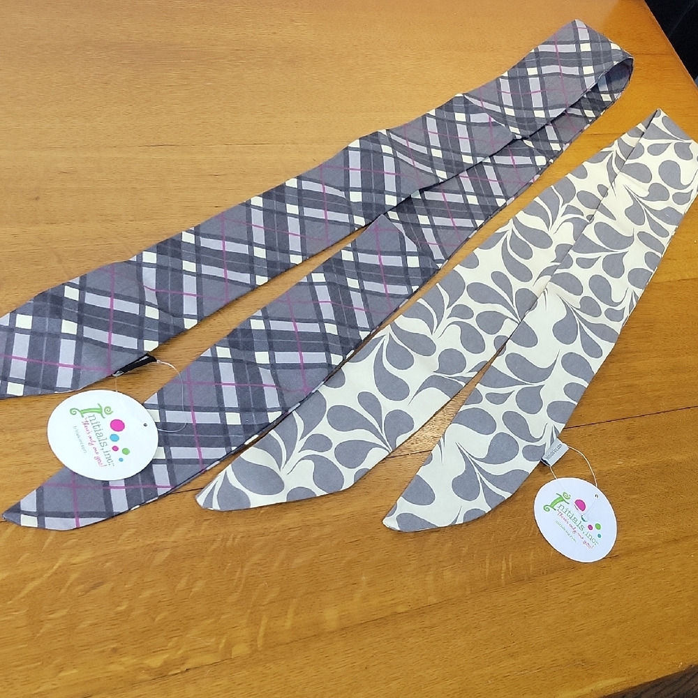 Sassy Sash  Lot Of 2 New With Tags Plaid And Dew Drop Designs